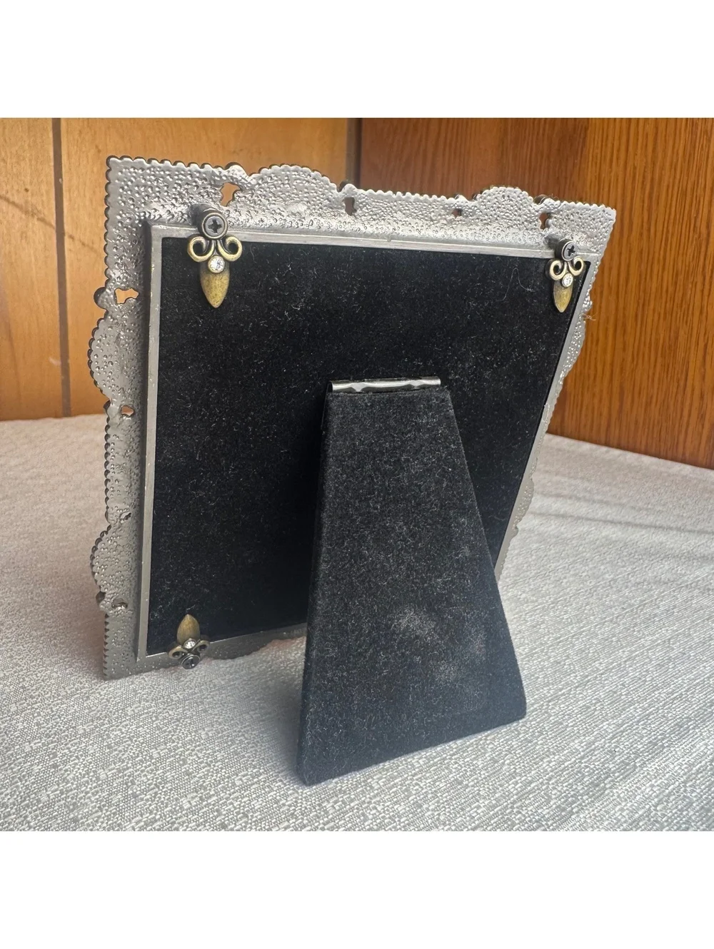 Folio Home 3x3 Silver Tone Picture Frame With Iridescent Gem Accents